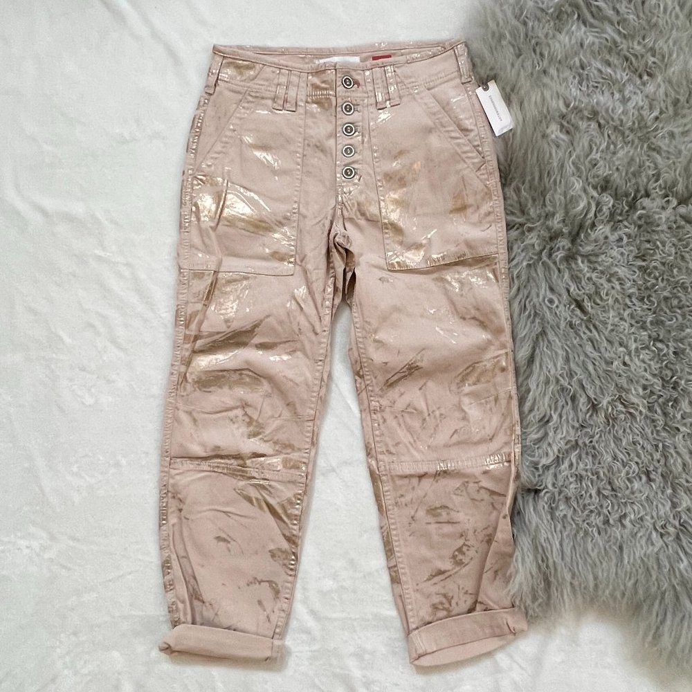 Anthropologie The Wanderer Printed Foil Straight Leg Utility Pant